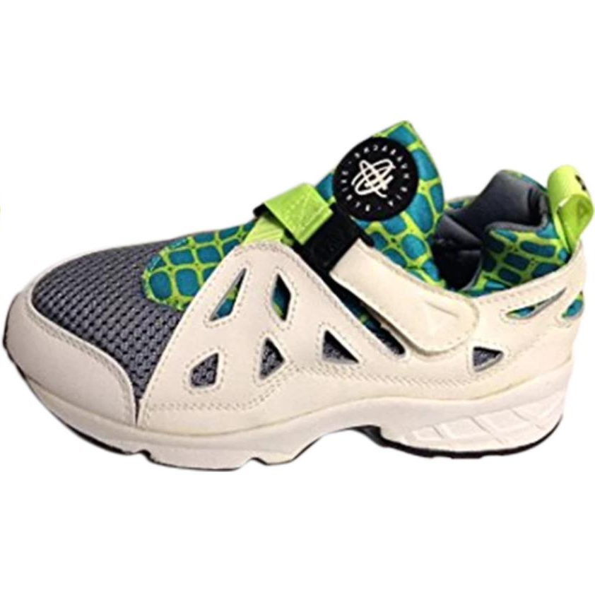 Nike Nike Air Huarache Slip Resistant Abrasion Resistant Low top Children's Basketball Shoes White Gray Green Kids'
