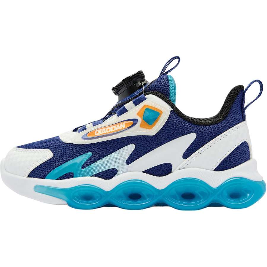 QIAODAN Slip Resistant Abrasion Resistant Low top Kids' Running Shoes Mystic Blue/Fabric Blue