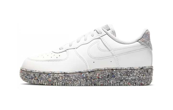 Nike Nike Air Force 1 Leather Marble Low top Kids' Skateboarding Shoes White Gray Children Aged 3 7 Years Old