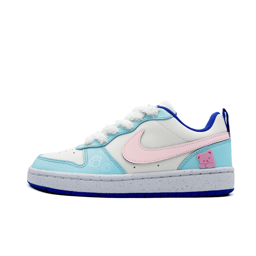 Nike Nike Court Borough Bear Gummies Slip Resistant Abrasion Resistant Low top Kids' Skateboarding Shoes Sky Blue Teenagers