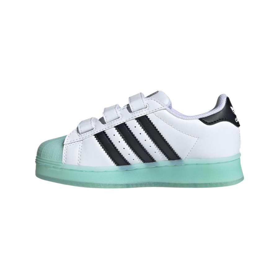Adidas Adidas Comfort Synthetic Leather Fashion Trend Abrasion Resistant Low top Kids' Skateboarding Shoes White Kids