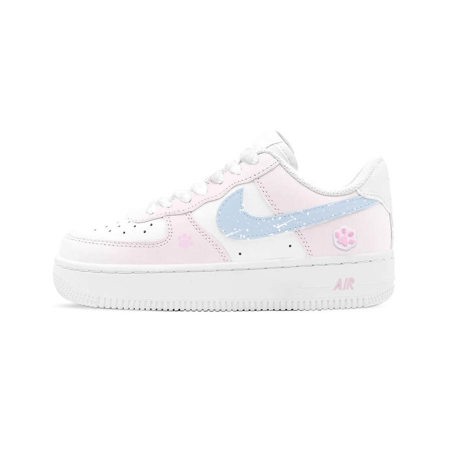 Nike Nike Air Force 1 LE Slip Resistant Cushioning Abrasion Resistant Low top Kids' Skateboarding Shoes White Pink Teenagers