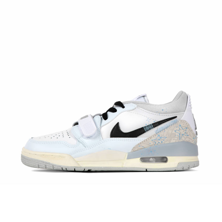 Jordan Jordan Legacy 312 Slip Resistant Abrasion Resistant Mid top Children's Basketball Shoes Blue White Teenagers
