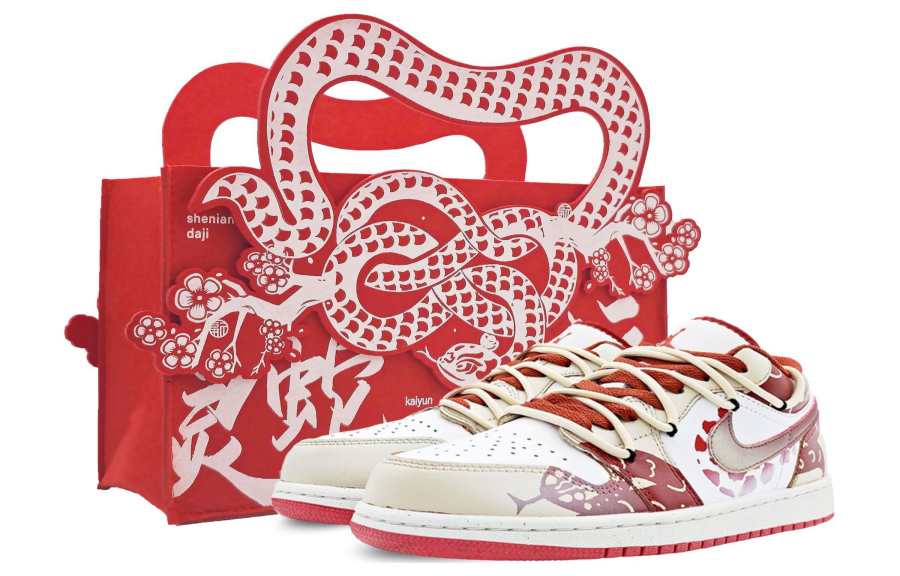 Jordan Jordan Air Jordan 1 Leather Slip Resistant Cushioning Abrasion Resistant Low top Children's Basketball Shoes Red