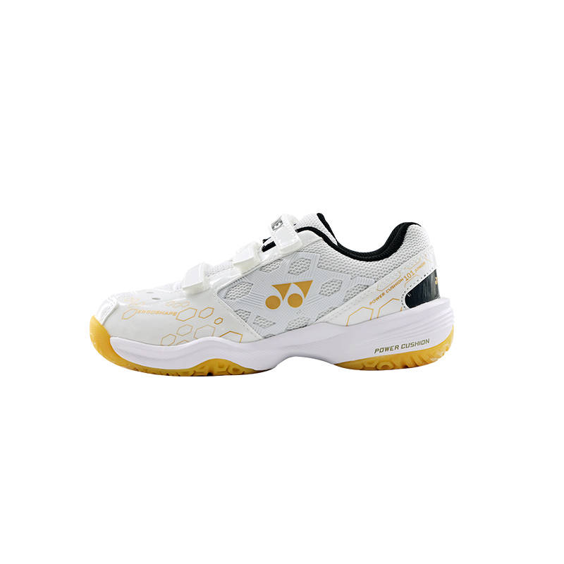 YONEX Power Cushion Synthetic Leather, Textile Low top Casual Shoes White Gold Kids'