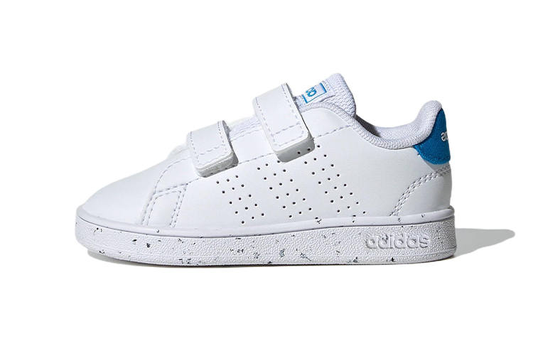 Adidas Neo ADVANTAGE Advancourt Anti Slip Wear Resistant Low Top Skateboard Shoes White Blue Infant And Toddler