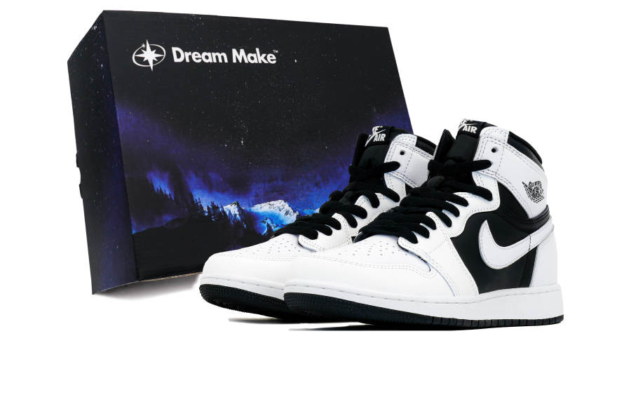 Jordan Nike Air Jordan 1 Leather High top Children's Basketball Shoes Black Teenagers