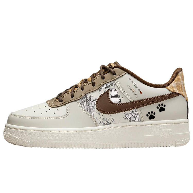 Nike Nike Air Force 1 Slip Resistant Cushioning Abrasion Resistant Low top Kids' Skateboarding Shoes Brown Teenagers