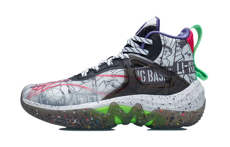 Li-Ning YOUNG Li Ning YOUNG Synthetic Leather Slip Resistant Cushioning Abrasion Resistant Rebound Low top Basketball Shoes