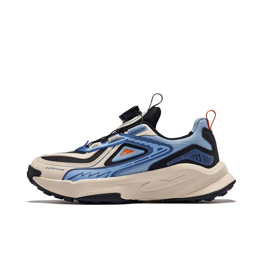 ERKE KIDS Shock Absorbers Low Top Kids' Running Shoes Jet Black/Hydrogen Blue/Warm Linen Teenagers