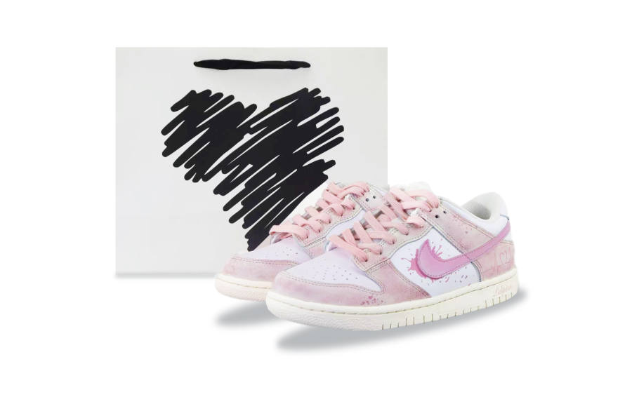 Nike Nike Dunk Slip Resistant Abrasion Resistant Low top Kids' Skateboarding Shoes Pink Teenagers