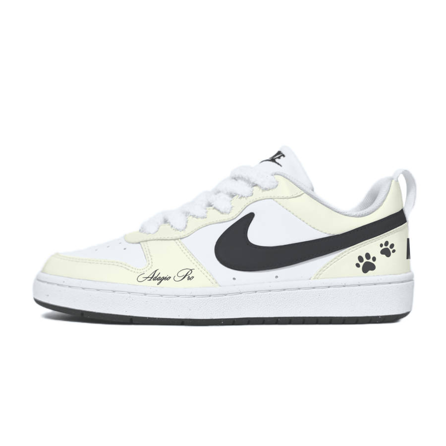 Nike Nike Court Borough Starry Foam Cap Abrasion Resistant Low top Kids' Skateboarding Shoes Light Yellow Teenagers