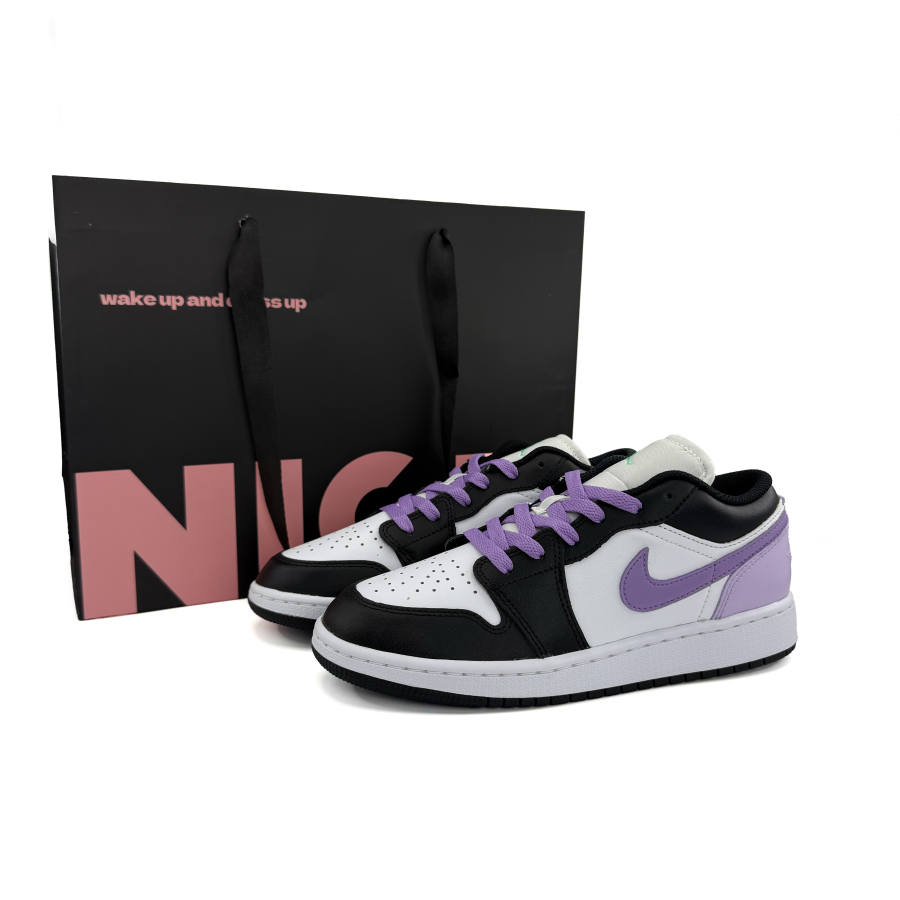 Jordan Jordan Air Jordan 1 Leather Low top Children's Basketball Shoes Violet Teenagers