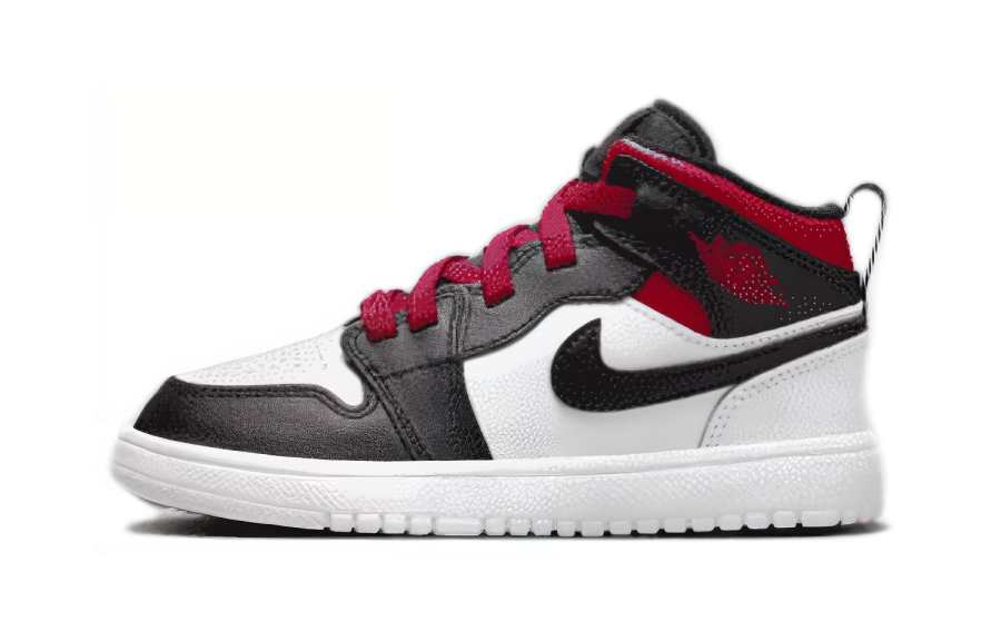 Jordan Jordan Air Jordan 1 Anti Kick And Abrasion Resistant Mid top Skateboard Shoes Black White Children Aged 3 7 Years Old
