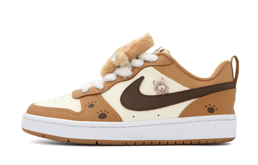 Nike Nike Court Borough Endearing Bear Abrasion Resistant Low top Kids' Skateboarding Shoes Brown Unisex
