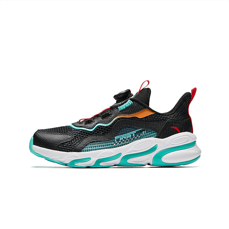 Antakids Chiyan Low top Running Shoes Black/Fluorescent Aqua Green Teenagers