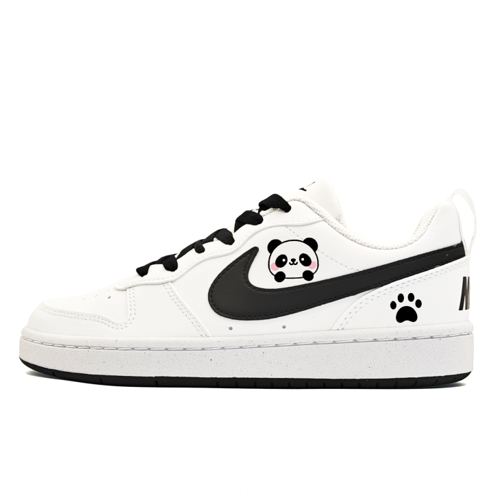 Nike Nike Court Borough Cute Panda Paw Synthetic Leather Cushioning Abrasion Resistant Breathable