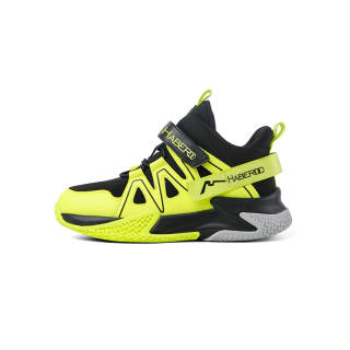 Habedo Cushioning Abrasion Resistant Breathable High top Children's Basketball Shoes Black Fruit Green Kids'