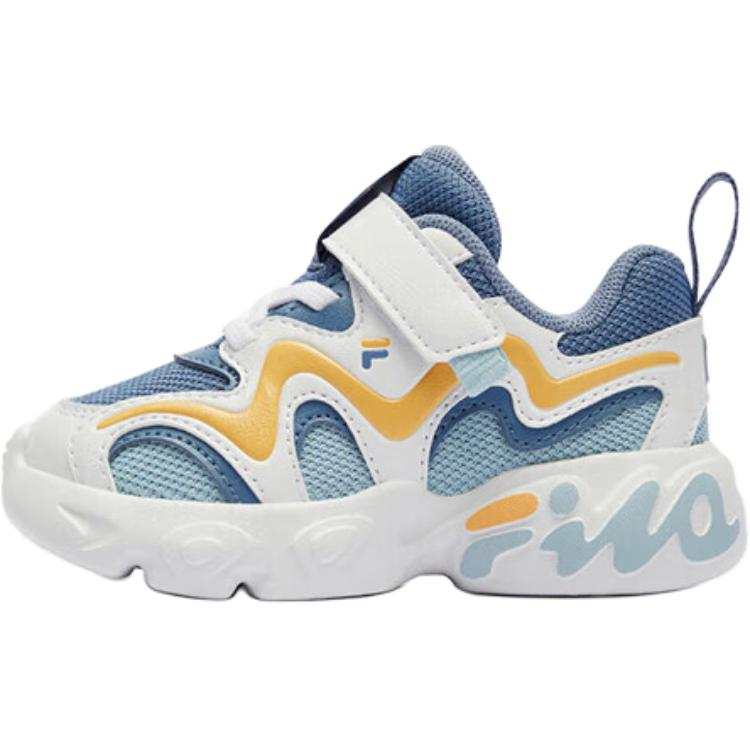FILA KIDS Comfortable And Lightweight Slip Resistant Abrasion Resistant Low top Toddler Shoes Blue White