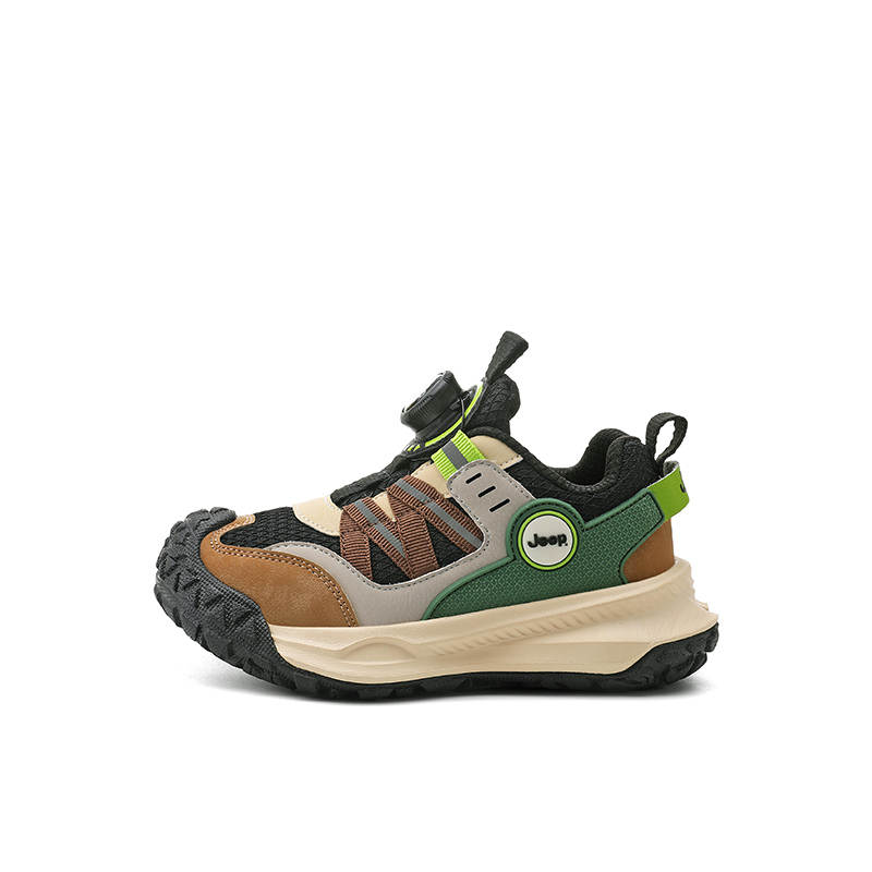 Jeep Synthetic Leather Comfortable Low top Kids Lifestyle Shoes Mocha Green Kids'