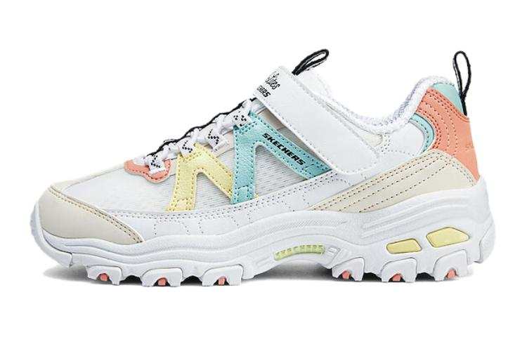 Skechers Abrasion Resistant Abrasion Resistant Low top Kids Lifestyle Shoes White Blue Yellow Teenagers