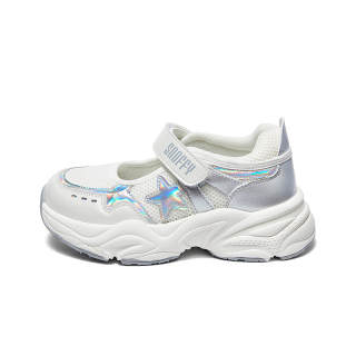Snoffy Textile, Synthetic Leather Rebound And Breathable Casual Shoes Cloud Peak White/Silver Kids'