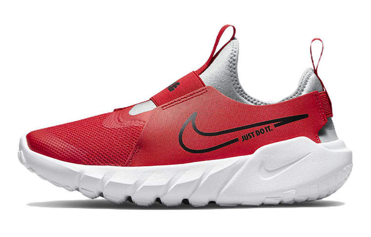 Nike Nike Flex Runner 2 Leather Slip Resistant Cushioning Abrasion Resistant Low top Running Shoes Red Black Unisex