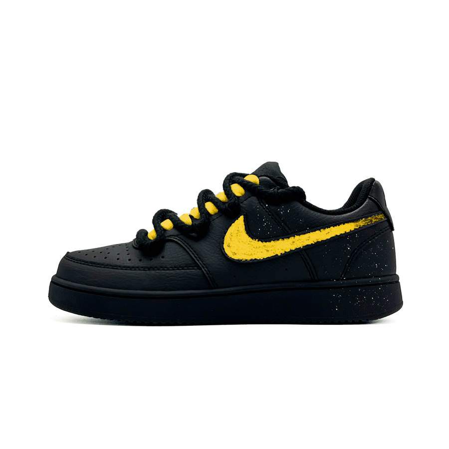 Nike Nike Court Vision Low Mystic Yellow Fission PU Synthetic Leather Cushioning Abrasion Resistant