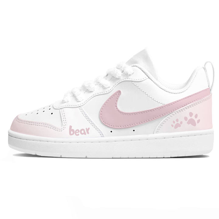 Nike Nike Court Borough Light Pink Bear Low top Kids' Skateboarding Shoes Pink Teenagers