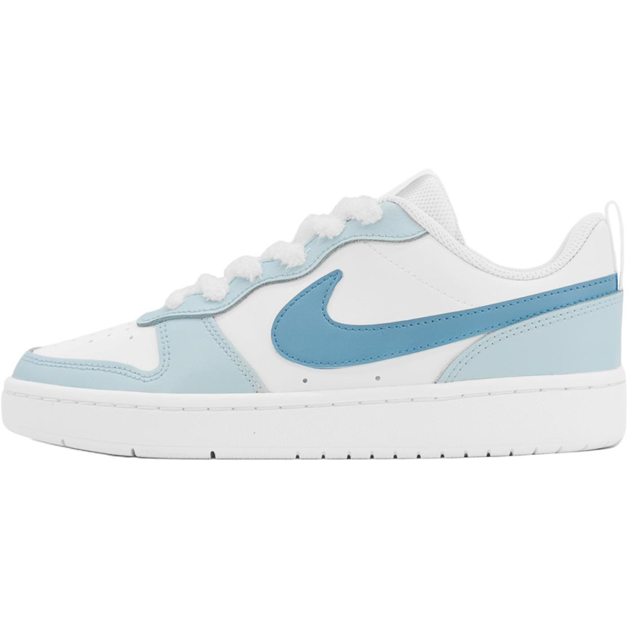 Nike Nike Court Borough Low 2 Leather Slip Resistant Abrasion Resistant Low top Kids' Skateboarding Shoes Light Blue