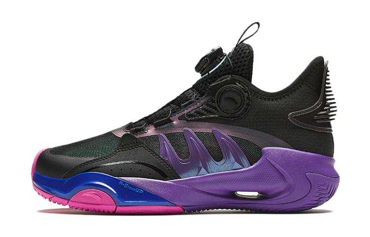 Antakids Fabric Mid top Basketball Shoes Black Purple Teenagers