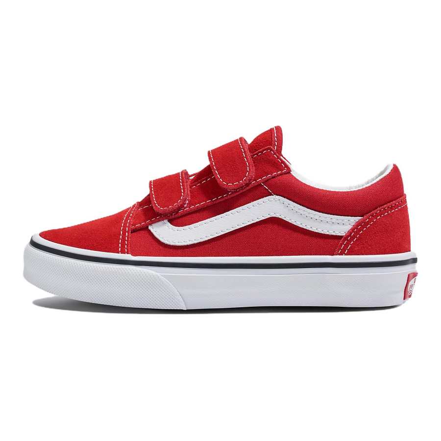 Vans Old Skool V Comfortable Low top Kids Canvas Shoes Red White Kids'