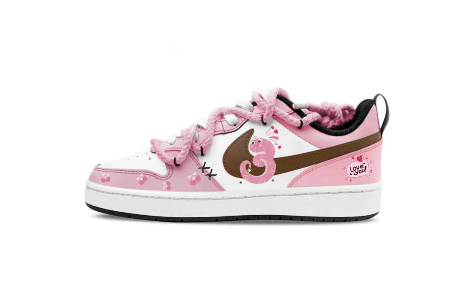 Nike Nike Court Borough Leather Low top Kids' Skateboarding Shoes Pink Teenagers