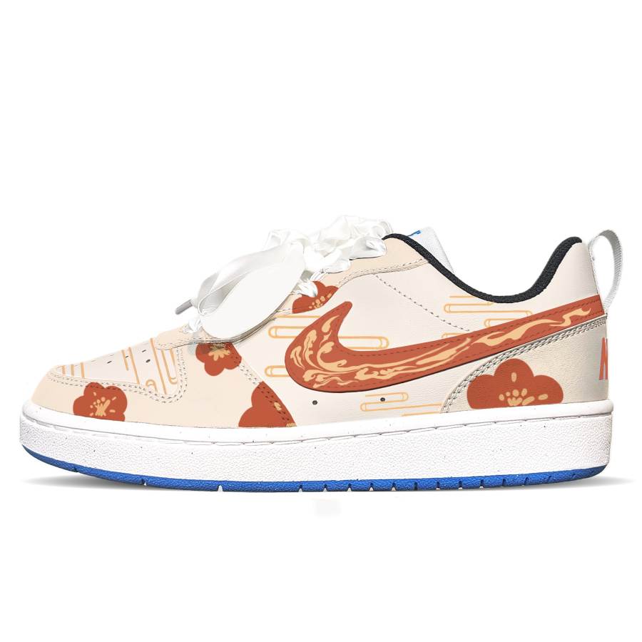 Nike Nike Court Borough Synthetic Leather Cushioning, Wear Resistant Low top Kids' Skateboarding Shoes Tawny Teenagers