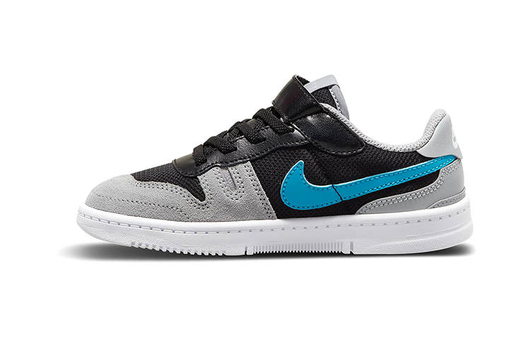 Nike Nike Squash Type Fashion Slip Resistant Low top Kids' Skateboarding Shoes Gray Black Blue Children Aged 3 7 Years Old