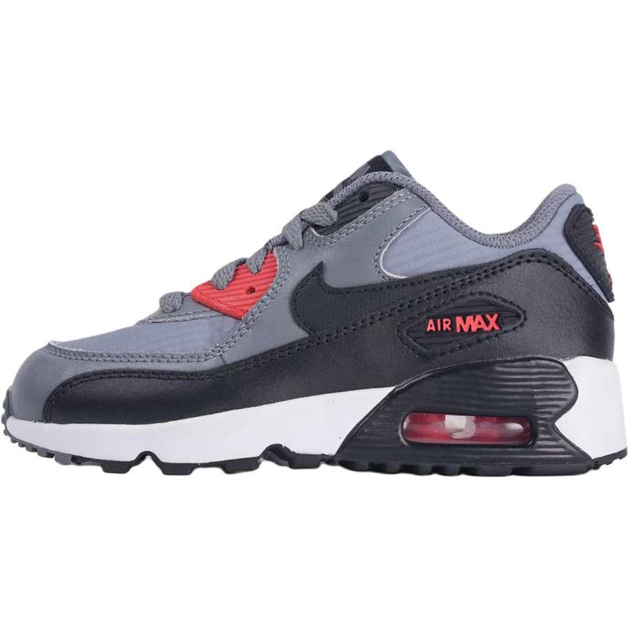 Nike Nike Air Max 90 Abrasion Resistant Low top Kids Lifestyle Shoes Gray/Black Children Aged 3 7 Years Old