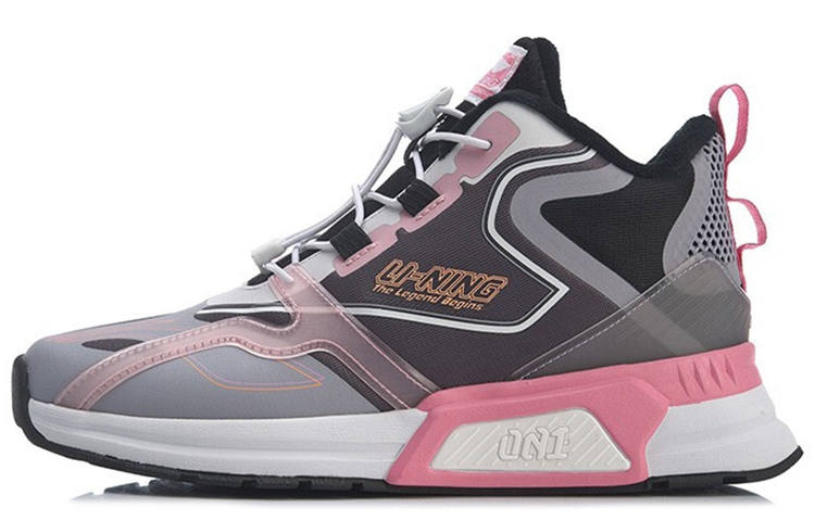 Li-Ning YOUNG Li Ning YOUNG Mid top Kids' Running Shoes Black Pink Teenagers