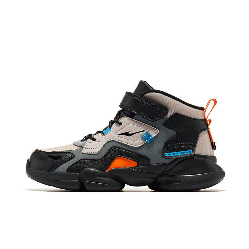 ERKE KIDS Fleece Lined Thermal Mid top Kids' Running Shoes Black Gray Kids'