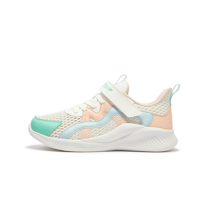 XTEP Synthetic Leather Low top Running Shoes Sail White Peach Teenagers