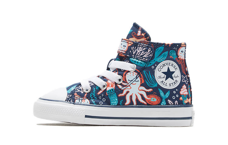 Converse Chuck Taylor All Star Underwater Party Canvas High top Toddler Shoes Blue Infant And Toddler