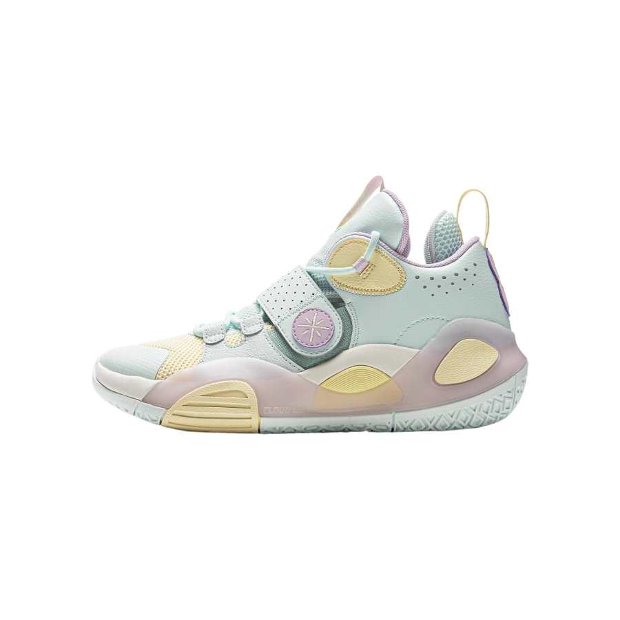 Li-Ning YOUNG Li Ning YOUNG ALL CITY 8 Basketball Textile, Synthetic Leather High top Basketball Shoes Sand Ice Blue Crayon Yellow