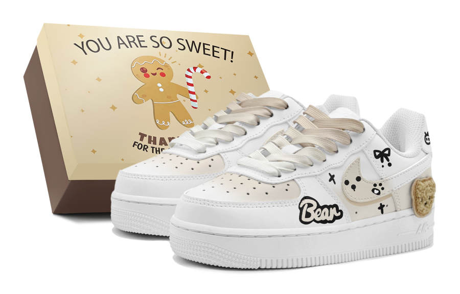 Nike Nike Air Force 1 Slip Resistant Abrasion Resistant Low top Kids' Skateboarding Shoes Brown Teenagers