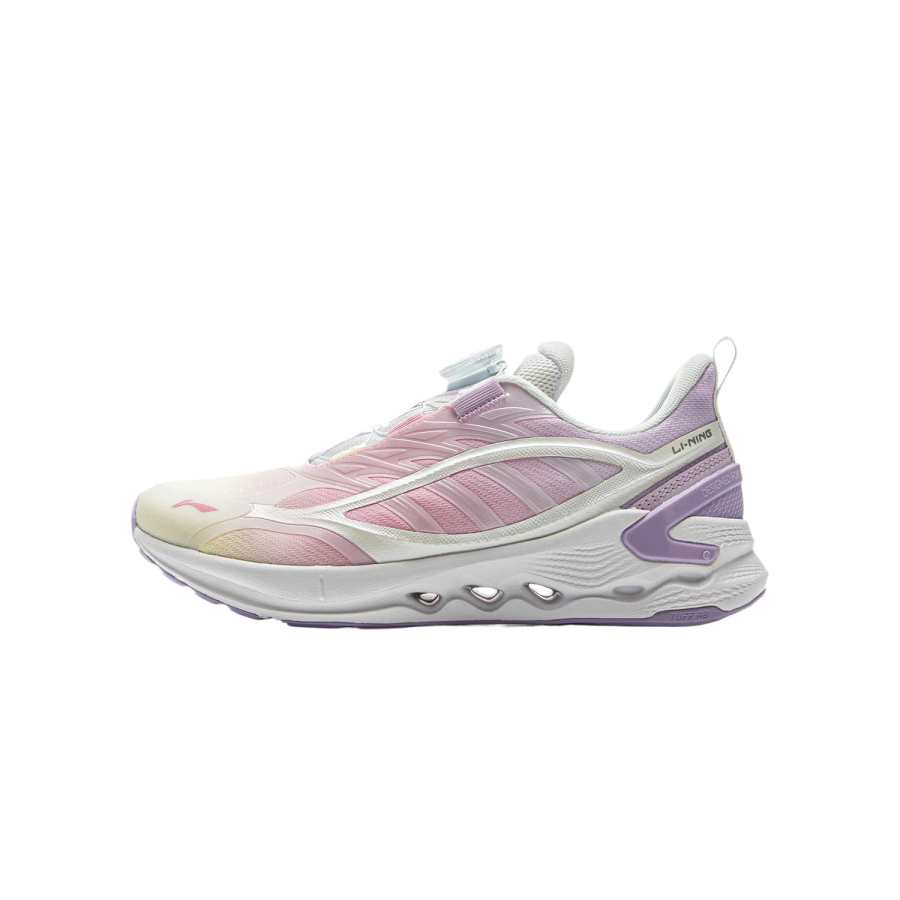 Li-Ning YOUNG Li Ning YOUNG Chasing Light Slip Resistant Cushioning Abrasion Resistant Low top Kids' Running Shoes Rosy Pink Kids'