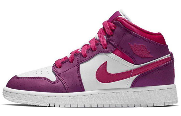 Jordan Jordan Air Jordan 1 Mid top Basketball Shoes White Purple Unisex