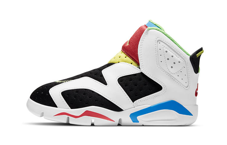 Jordan Jordan Air Jordan 6 High top Children's Basketball Shoes White Red Blue Children Aged 3 7 Years Old