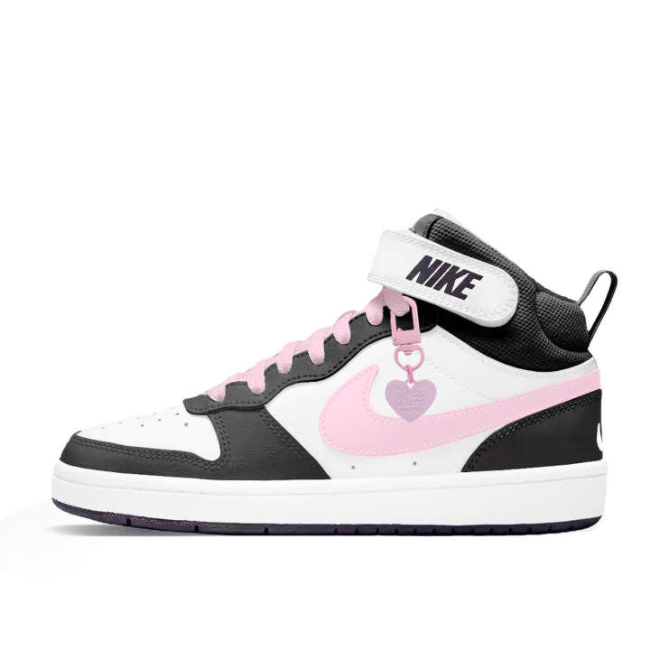 Nike Nike Court Borough 2 White Peach Foam Leather Slip Resistant Abrasion Resistant Slip Resistant Abrasion Resistant