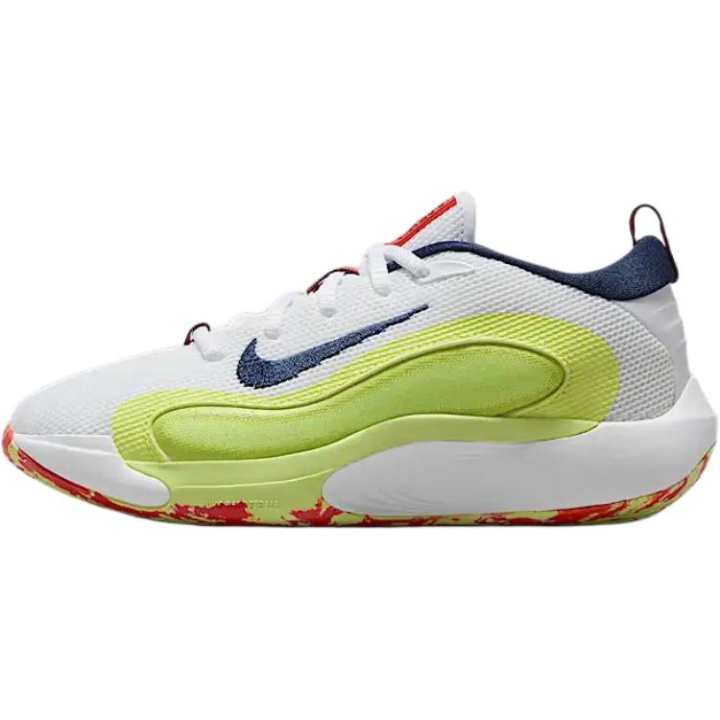 Nike Nike ISOFLY Soft And Comfortable Low top Children's Basketball Shoes White Green Kids'