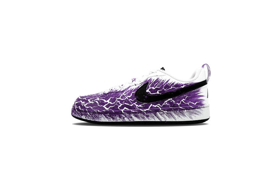 Nike Nike Court Borough Ink Kirin 5.0 Synthetic Leather Balance Low top Kids' Skateboarding Shoes White Purple