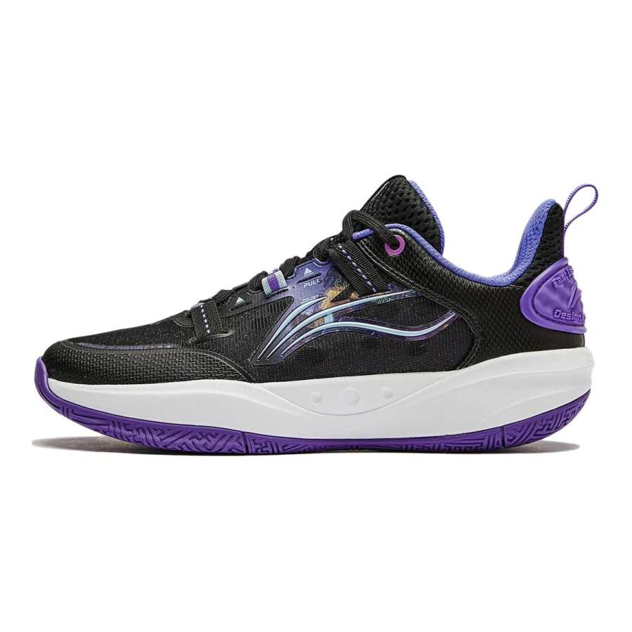 Li-Ning YOUNG Li Ning YOUNG Avant Garde Power PRIMARY 3 V3 Fabric Low top Children's Basketball Shoes Black Purple Kids'