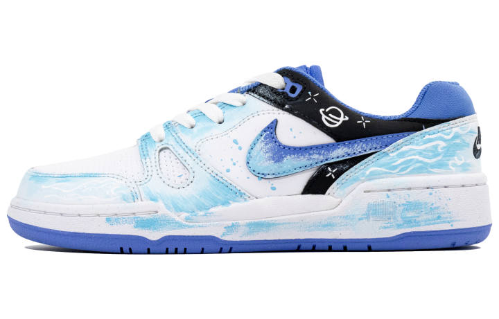 Nike Nike Full Force Synthetic Leather, Leather Low top Kids' Skateboarding Shoes White Blue Black Teenagers